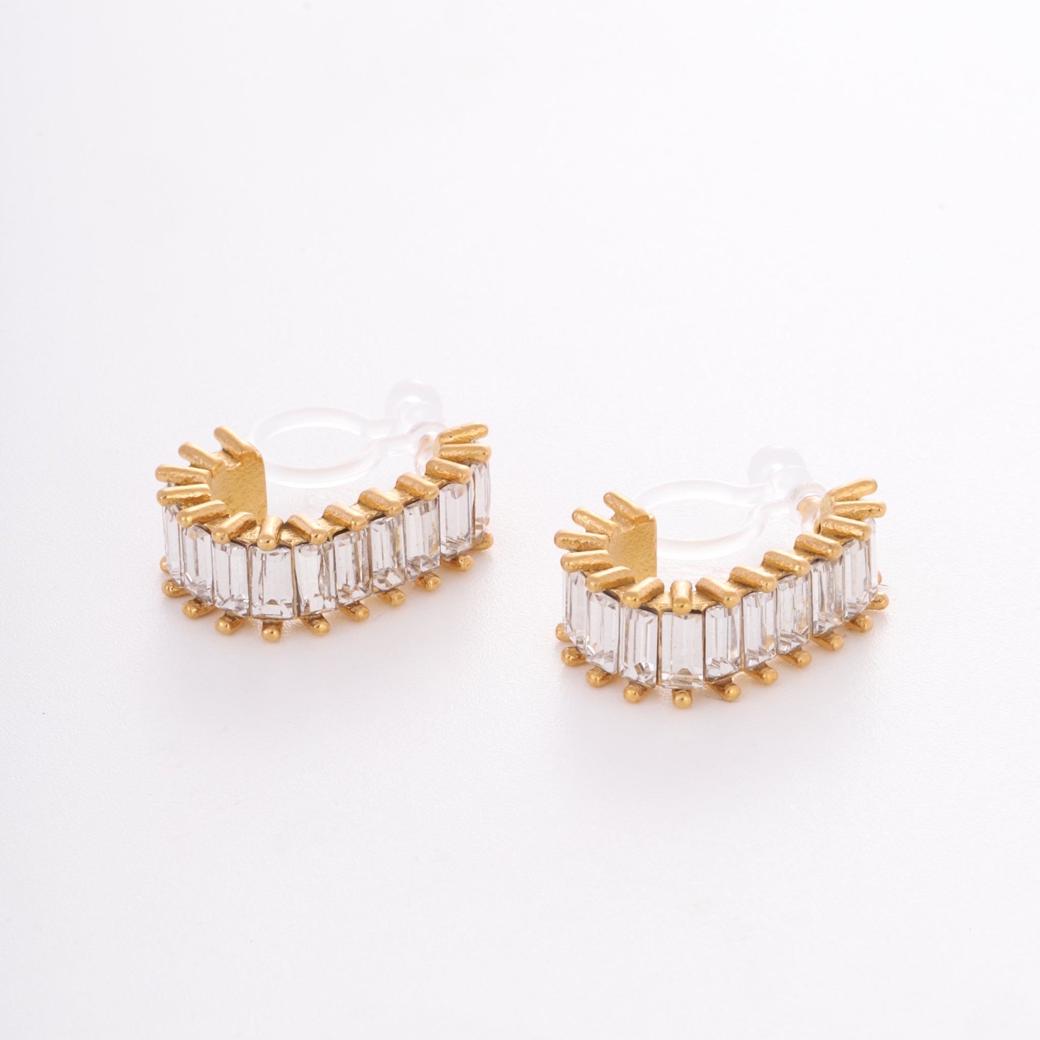 Gold CZhoop clip-on earrings by SOMIY – pain-free non-pierced jewelry for everyday wear