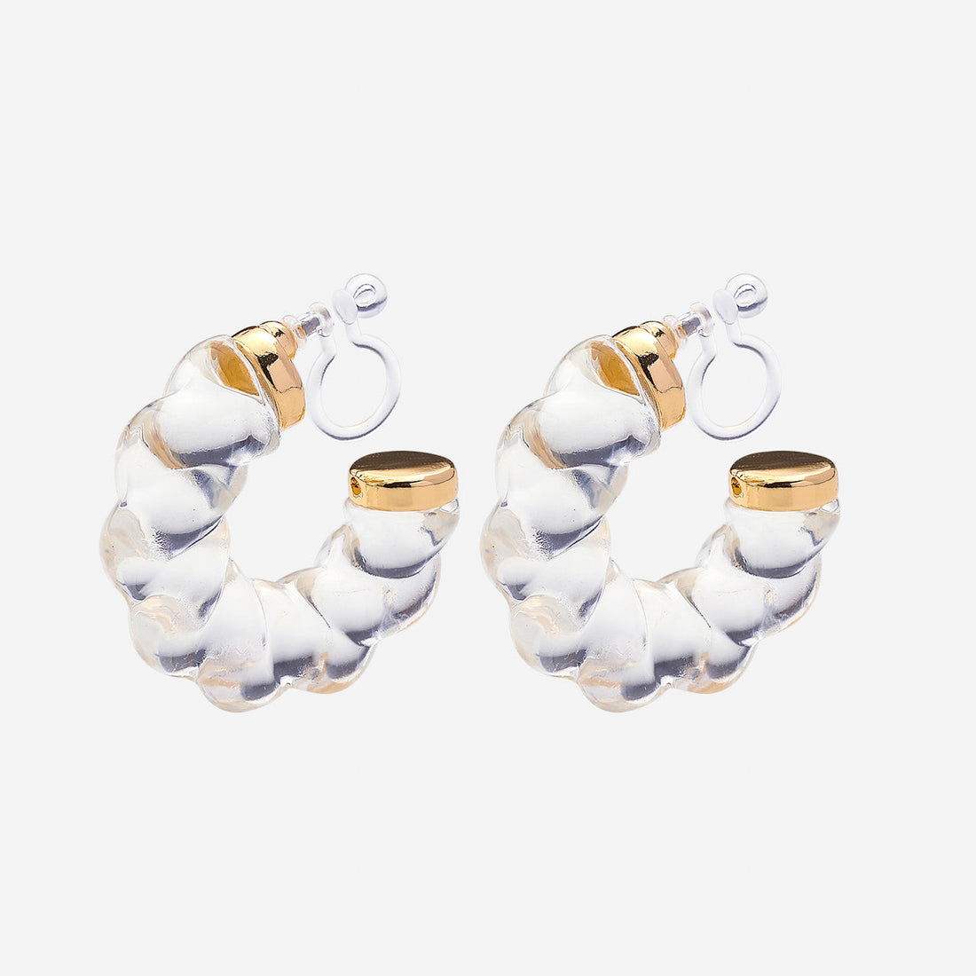 Gold Resinhoop clip-on earrings by SOMIY – pain-free non-pierced jewelry for everyday wear