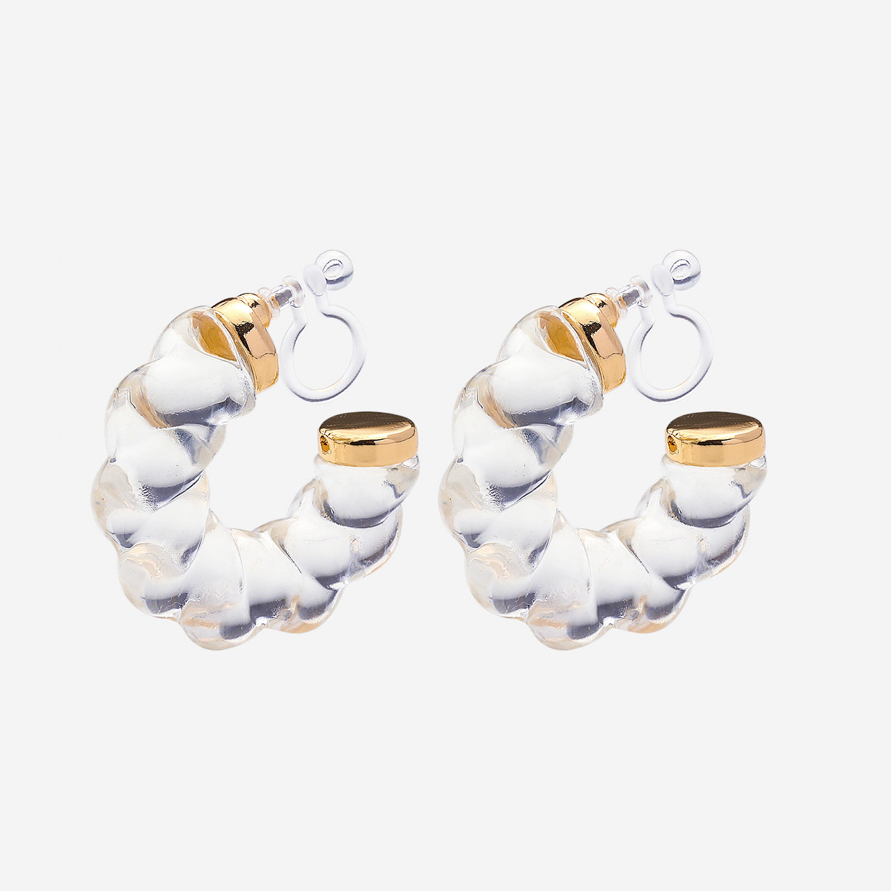 Gold Resinhoop clip-on earrings by SOMIY – pain-free non-pierced jewelry for everyday wear