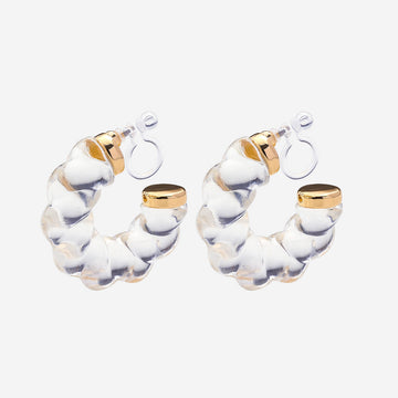 Gold Resinhoop clip-on earrings by SOMIY – pain-free non-pierced jewelry for everyday wear