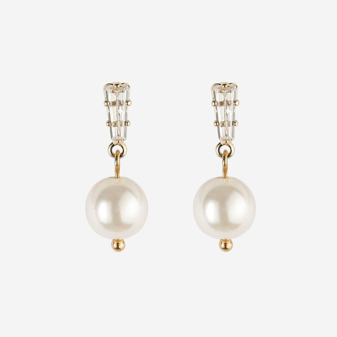 Gold Pearl Resin Crystalhoop clip-on earrings by SOMIY – pain-free non-pierced jewelry for everyday wear