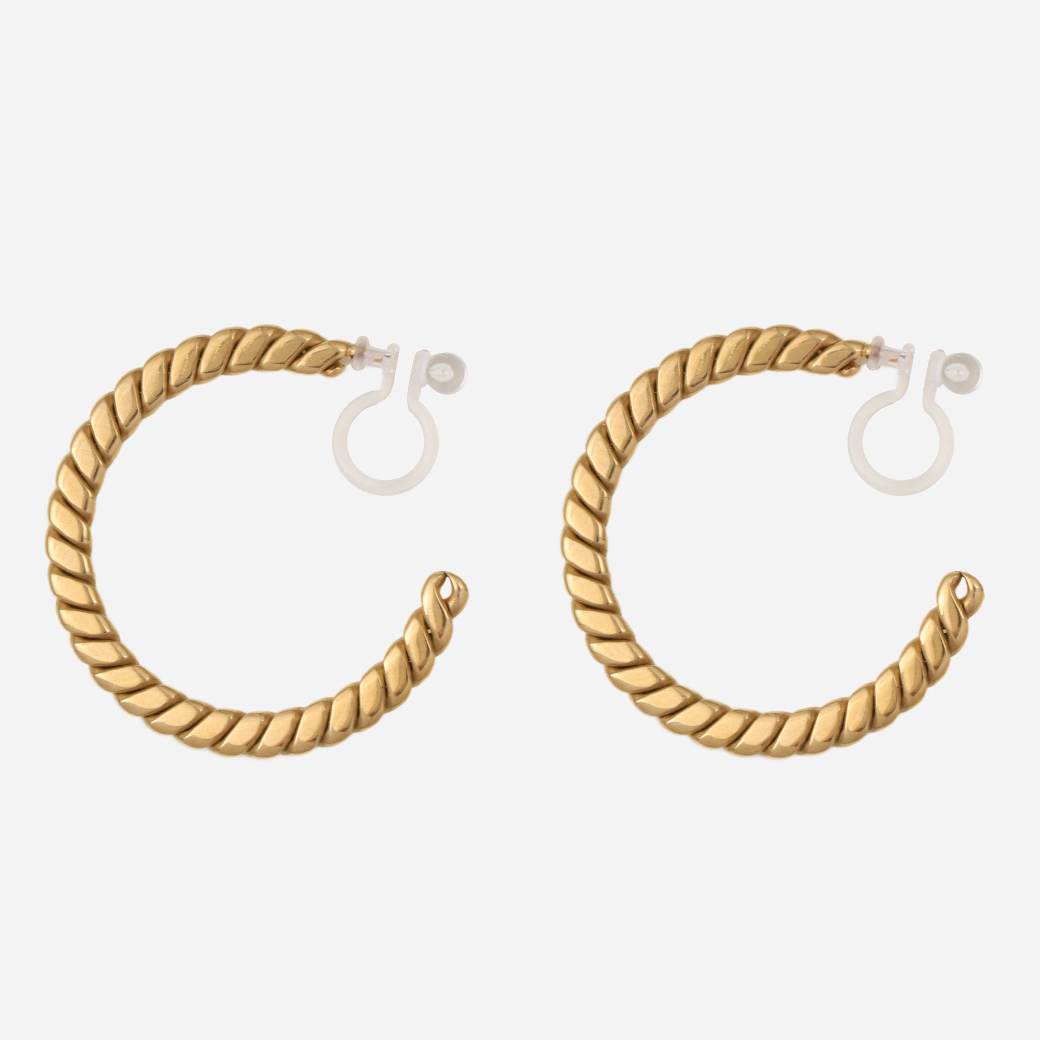 Gold Resinhoop clip-on earrings by SOMIY – pain-free non-pierced jewelry for everyday wear
