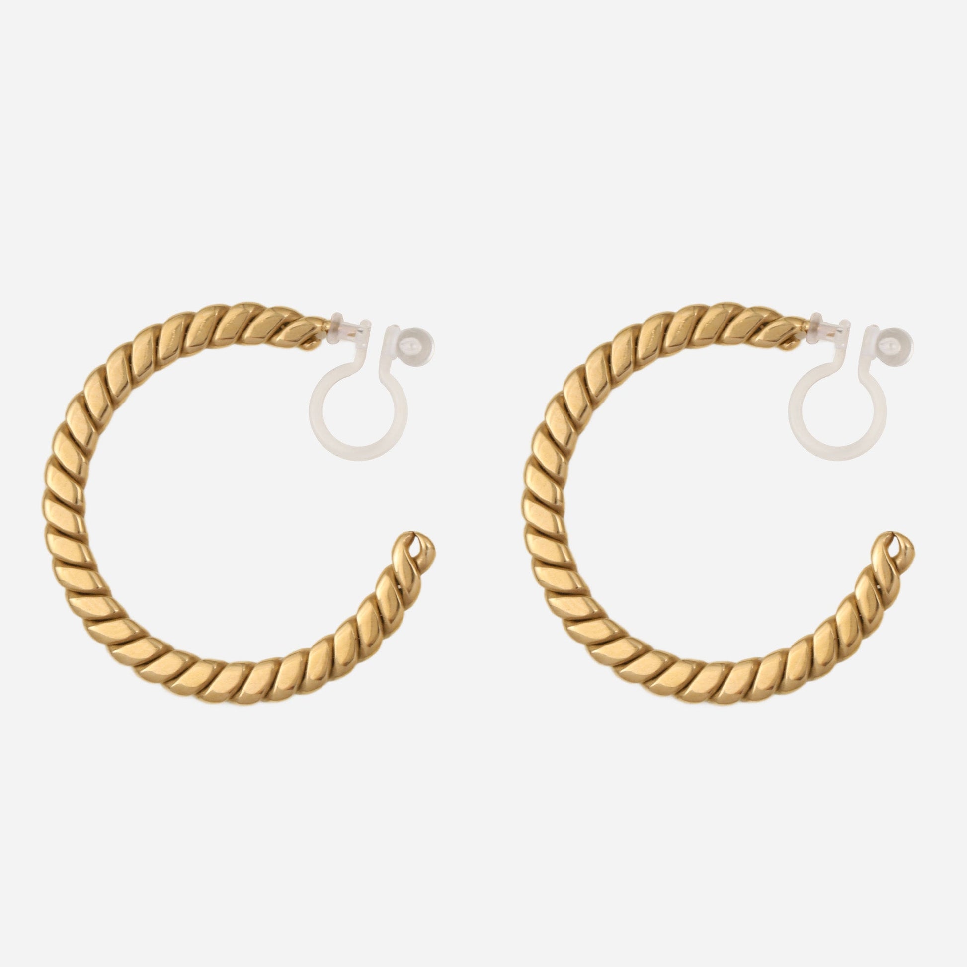 Gold Resinhoop clip-on earrings by SOMIY – pain-free non-pierced jewelry for everyday wear