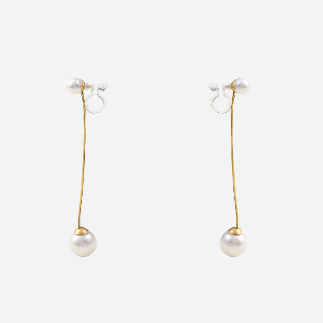 Gold Pearl Resinhoop clip-on earrings by SOMIY – pain-free non-pierced jewelry for everyday wear