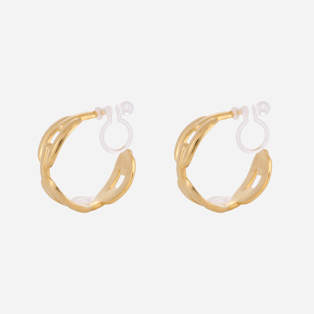 Gold Resinhoop clip-on earrings by SOMIY – pain-free non-pierced jewelry for everyday wear