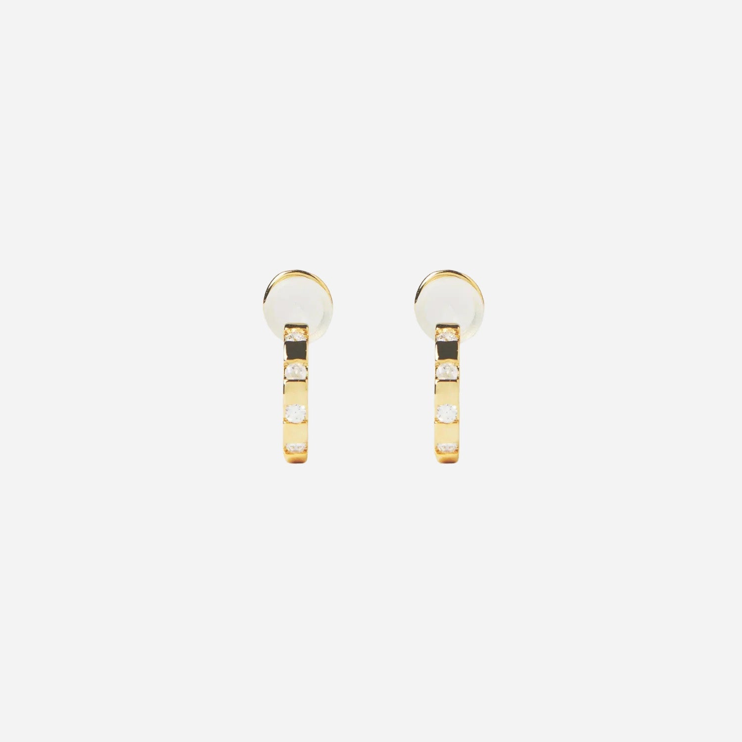 Gold CZhoop clip-on earrings by SOMIY – pain-free non-pierced jewelry for everyday wear
