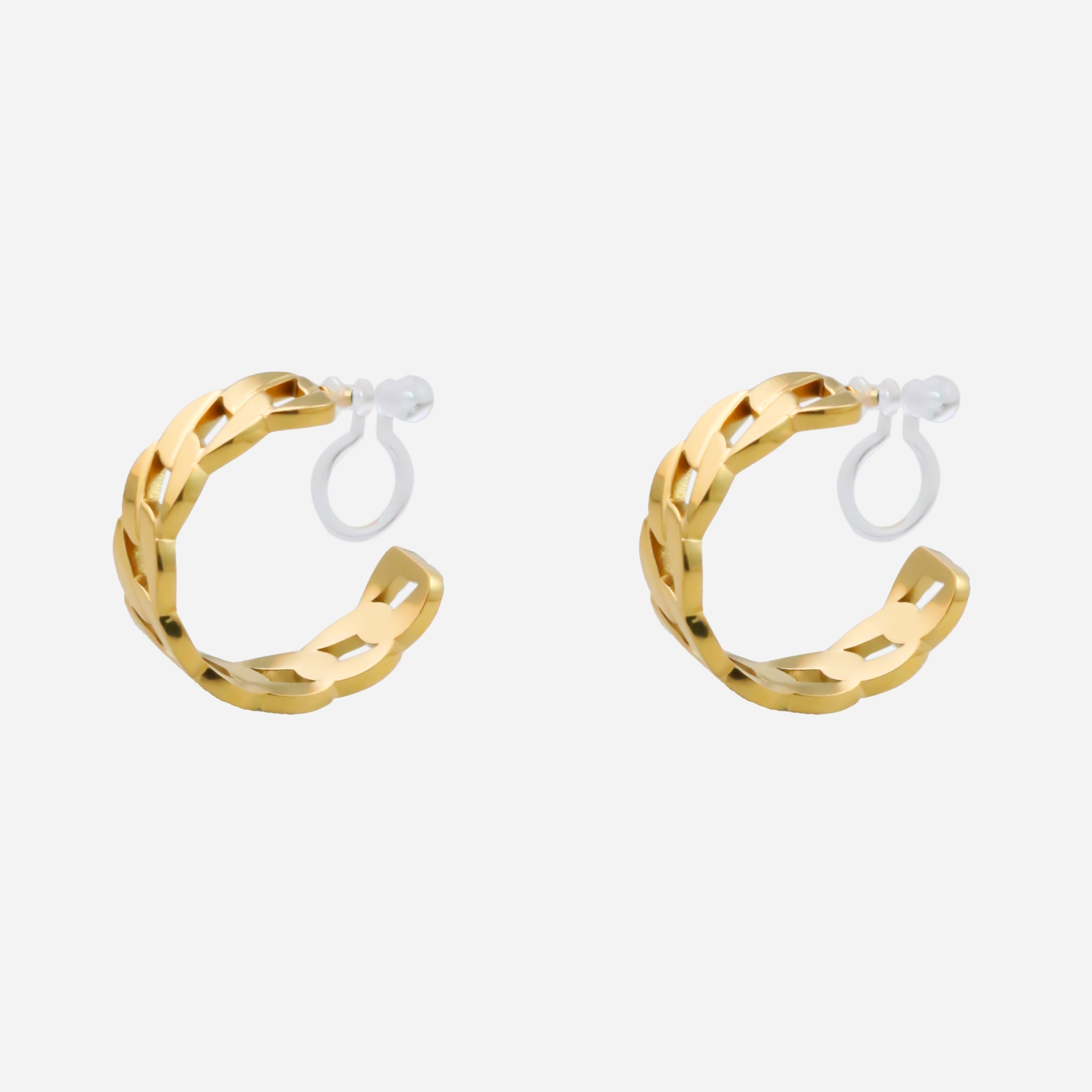 Gold Resinhoop clip-on earrings by SOMIY – pain-free non-pierced jewelry for everyday wear