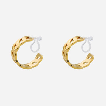 Gold Resinhoop clip-on earrings by SOMIY – pain-free non-pierced jewelry for everyday wear