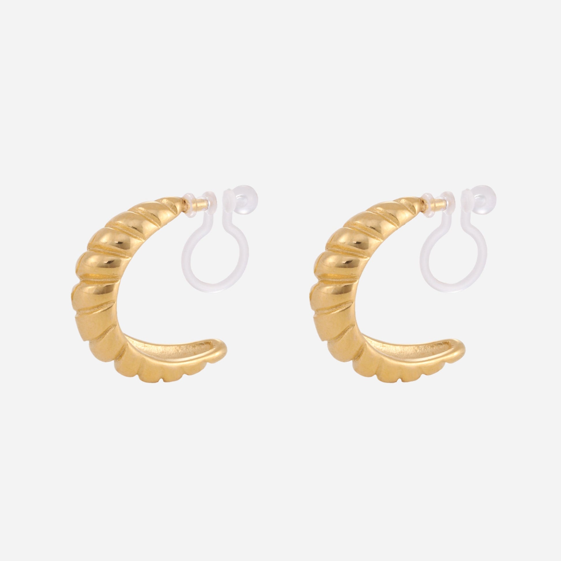 Gold Resinhoop clip-on earrings by SOMIY – pain-free non-pierced jewelry for everyday wear