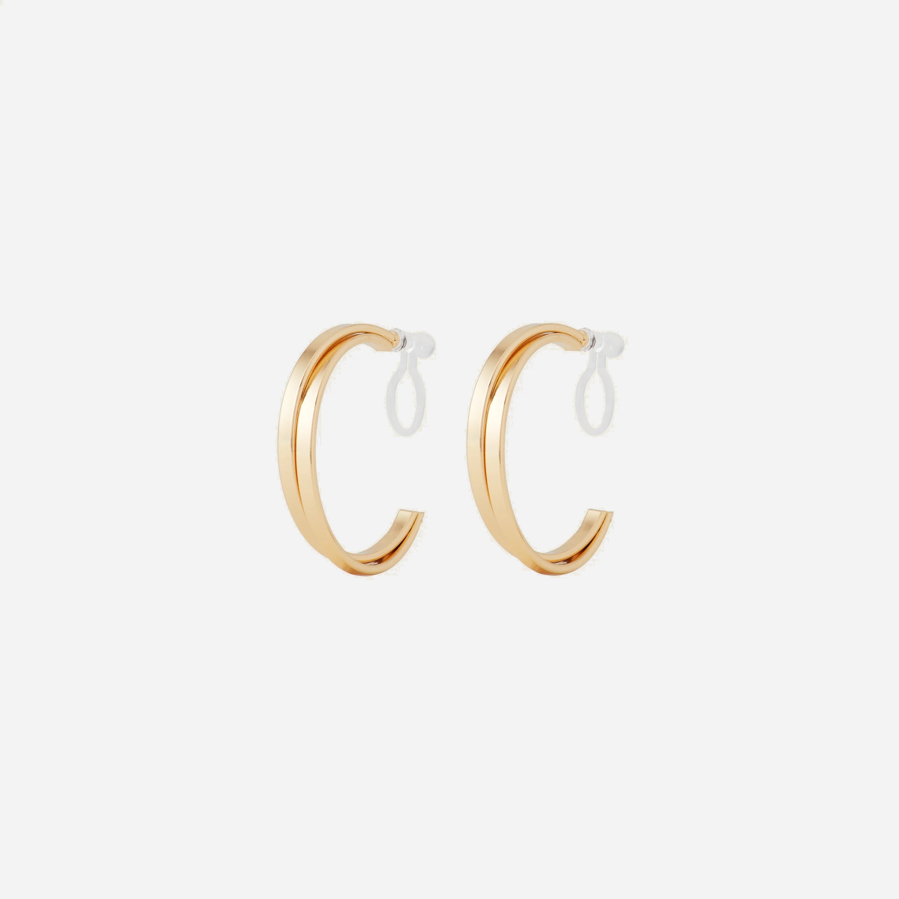 Gold Resinhoop clip-on earrings by SOMIY – pain-free non-pierced jewelry for everyday wear
