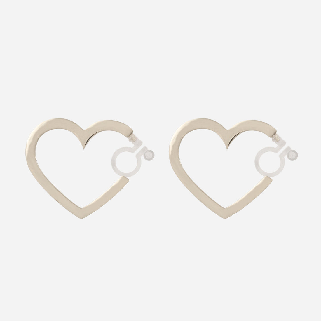 Heart Clip-On Hoop Earrings for non-pierced ears by SOMIY