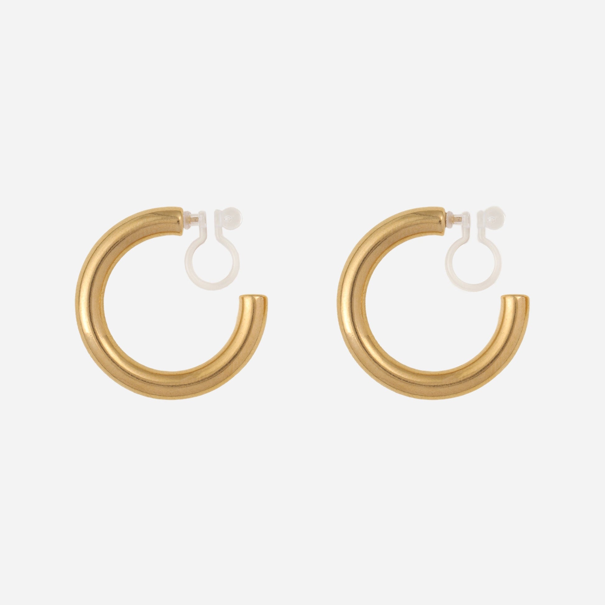 Gold Resinhoop clip-on earrings by SOMIY – pain-free non-pierced jewelry for everyday wear