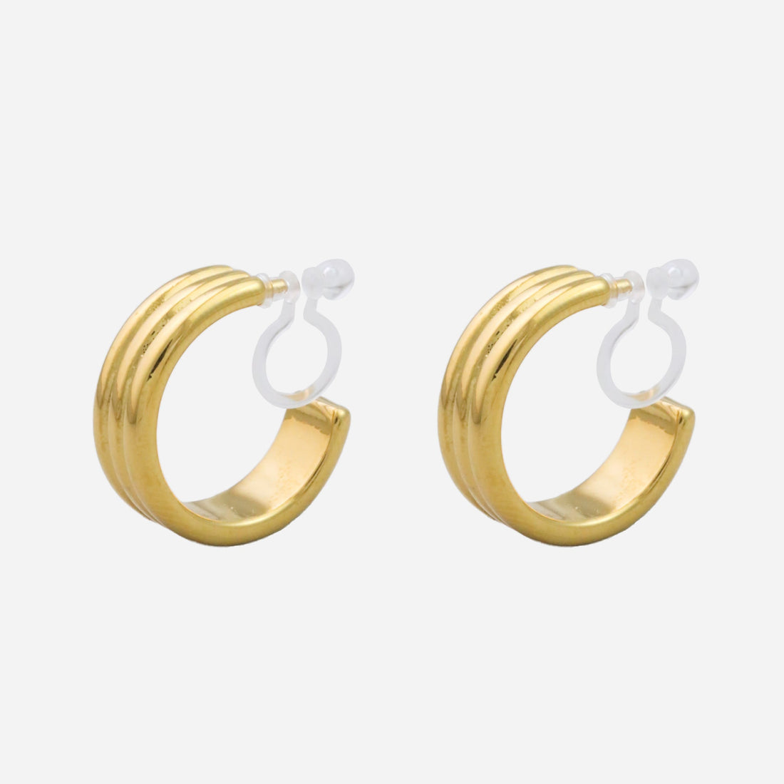 Gold Resinhoop clip-on earrings by SOMIY – pain-free non-pierced jewelry for everyday wear