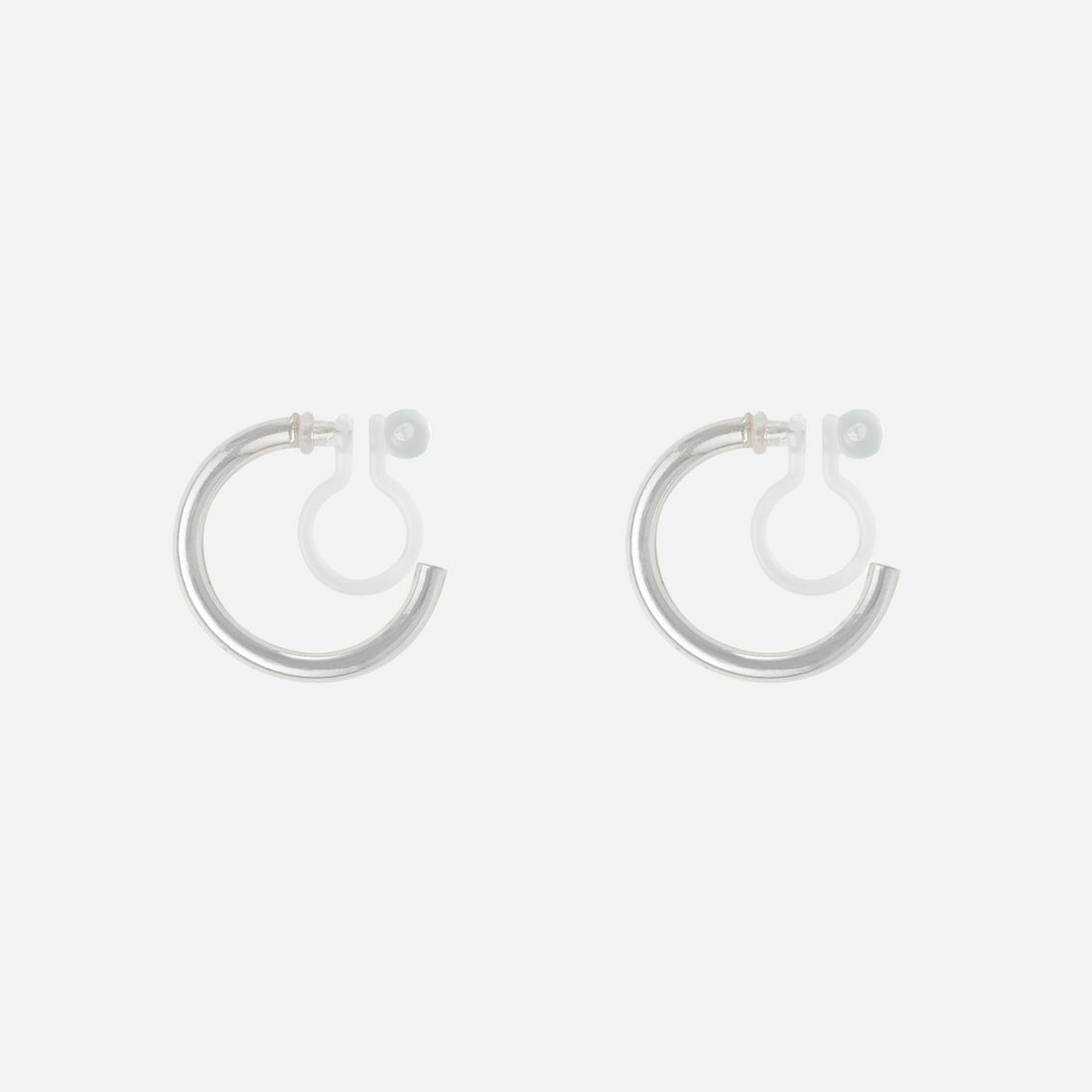 S925 Sterling Silver Small Size Clip-On Hoop Earrings for non-pierced ears by SOMIY