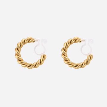 Gold Resinhoop clip-on earrings by SOMIY – pain-free non-pierced jewelry for everyday wear