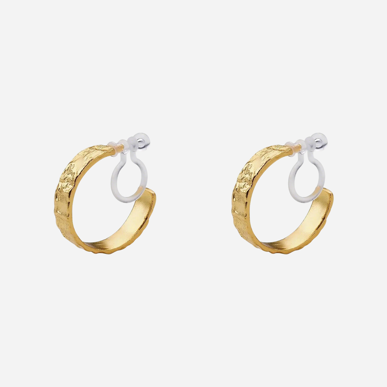 Gold Silver Resinhoop clip-on earrings by SOMIY – pain-free non-pierced jewelry for everyday wear