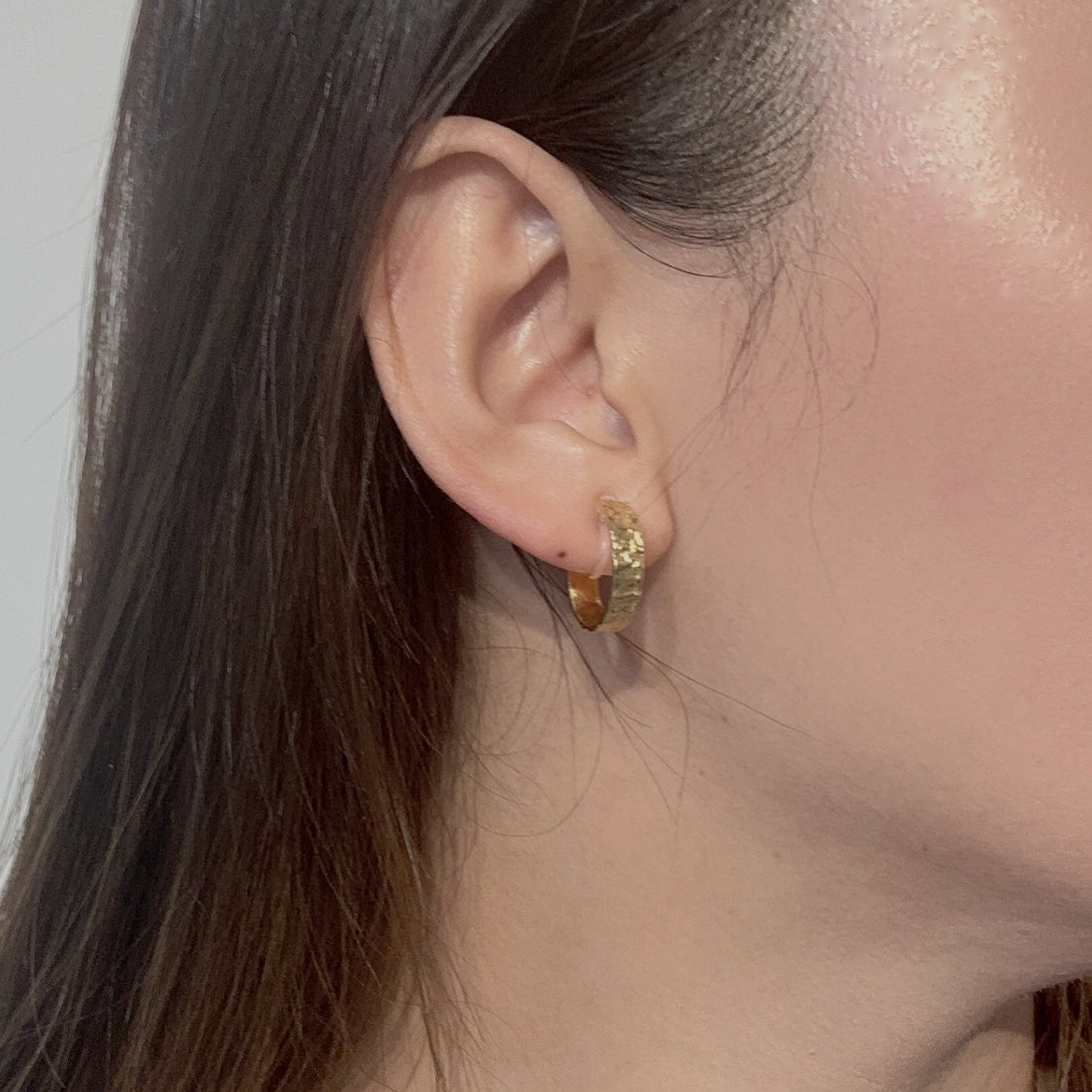 Gold Silver Resinhoop clip-on earrings by SOMIY – pain-free non-pierced jewelry for everyday wear