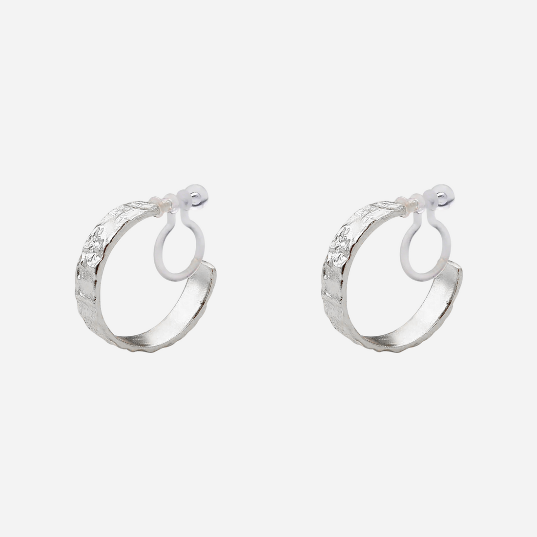 S925 Sterling Silver Water Ripple Hoop Clip-On Earrings image 4 by SOMIY