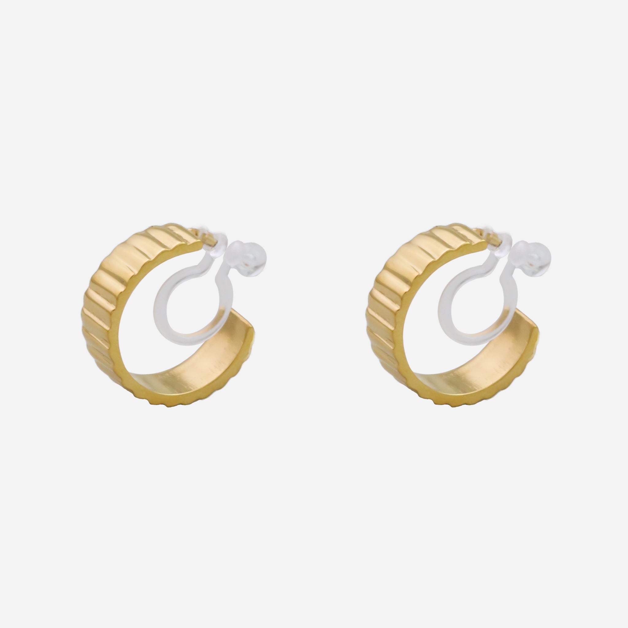 Gold Resinhoop clip-on earrings by SOMIY – pain-free non-pierced jewelry for everyday wear