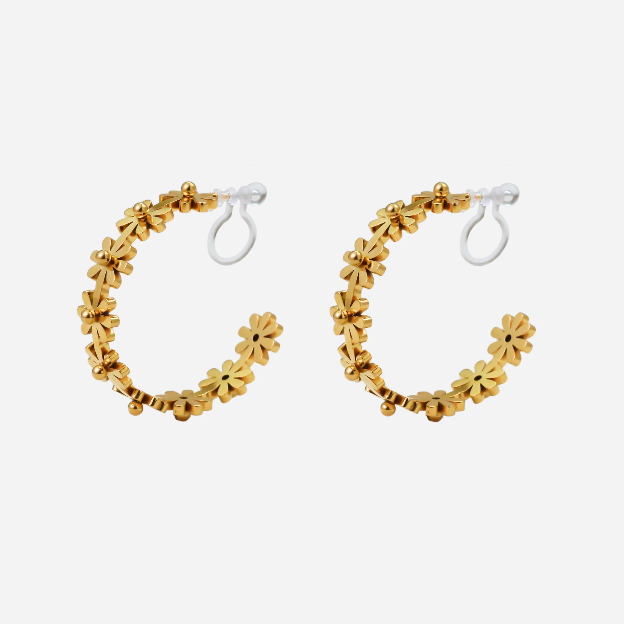 Gold Resinhoop clip-on earrings by SOMIY – pain-free non-pierced jewelry for everyday wear