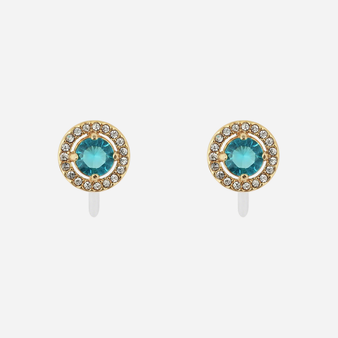 Gold Resin Crystalstud clip-on earrings by SOMIY – pain-free non-pierced jewelry for everyday wear