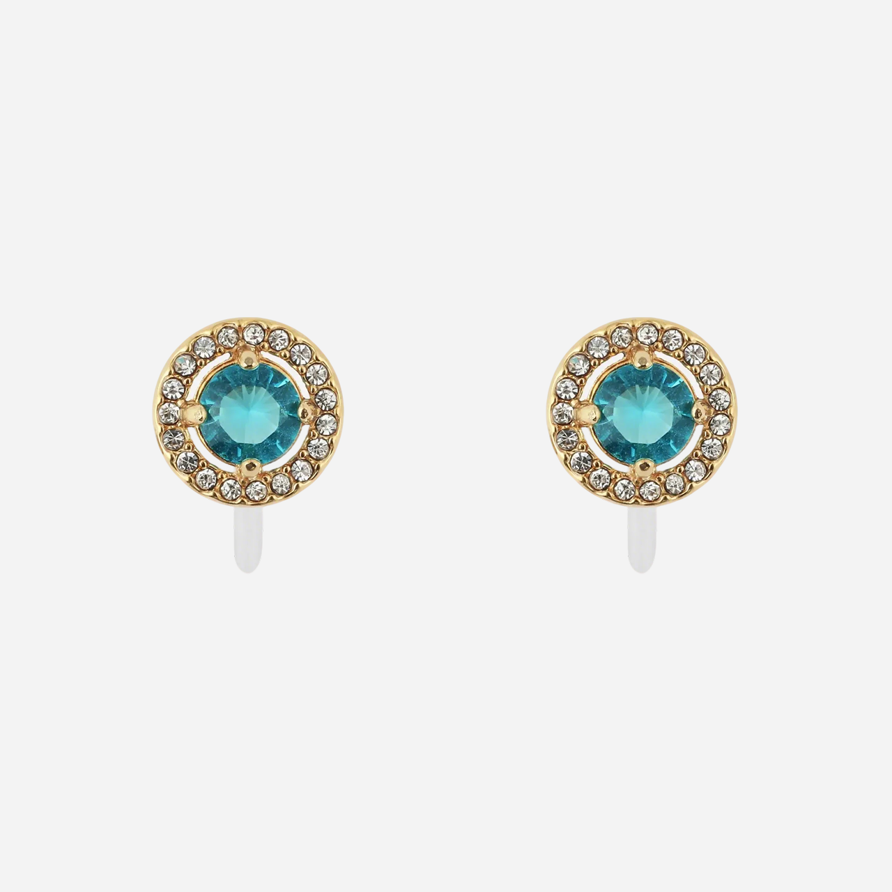 Gold Resin Crystalstud clip-on earrings by SOMIY – pain-free non-pierced jewelry for everyday wear