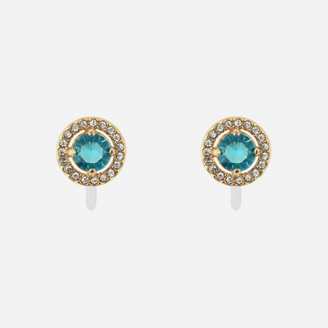 Gold Resin Crystalstud clip-on earrings by SOMIY – pain-free non-pierced jewelry for everyday wear