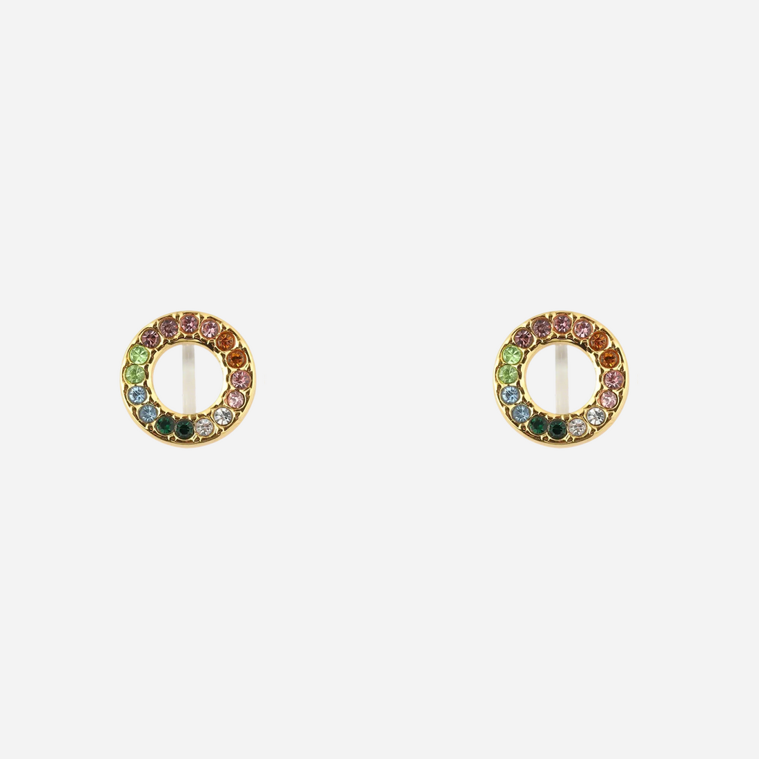 Gold Resin CZstud clip-on earrings by SOMIY – pain-free non-pierced jewelry for everyday wear