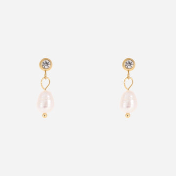 Gold Pearl Resinstud clip-on earrings by SOMIY – pain-free non-pierced jewelry for everyday wear