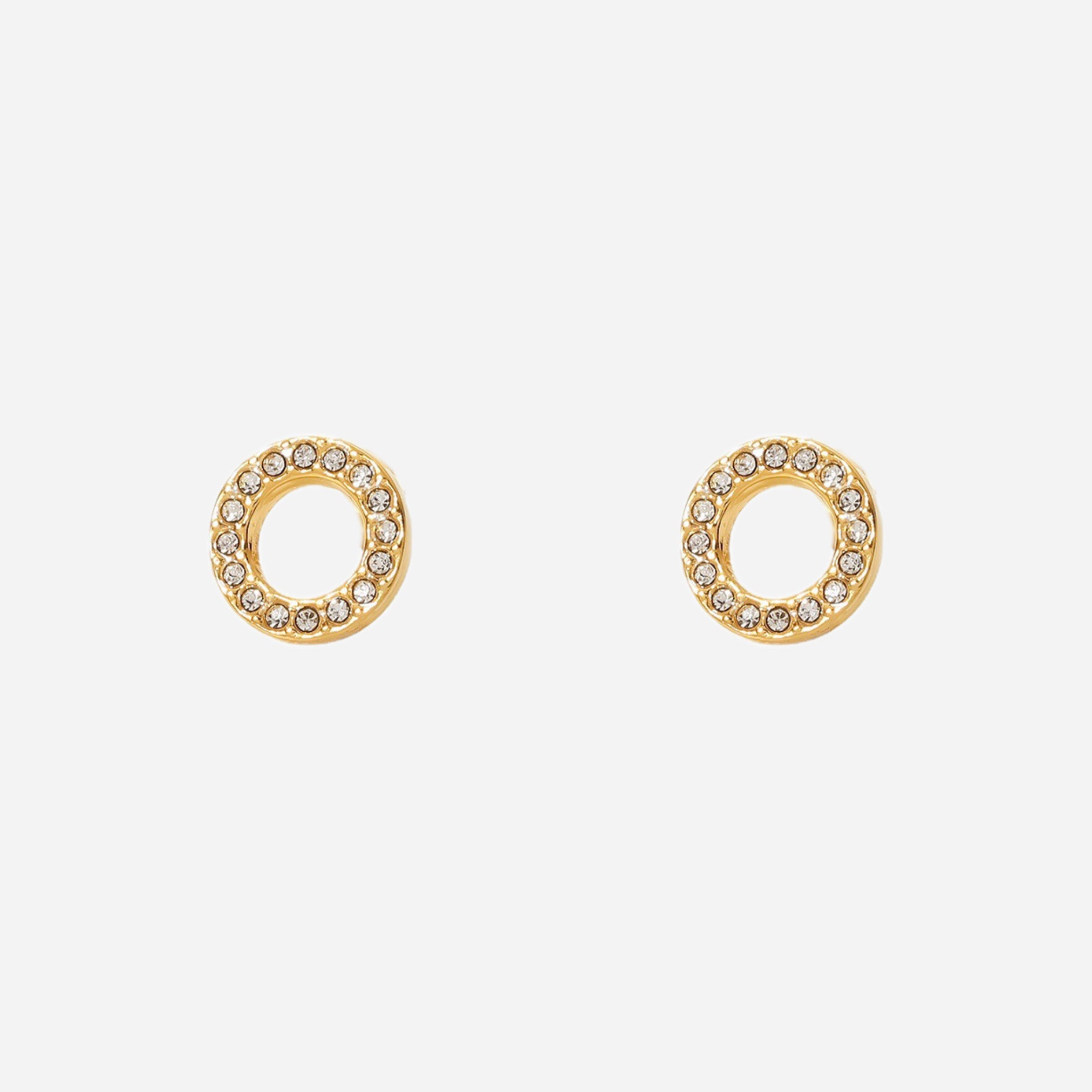 Gold Resin CZstud clip-on earrings by SOMIY – pain-free non-pierced jewelry for everyday wear