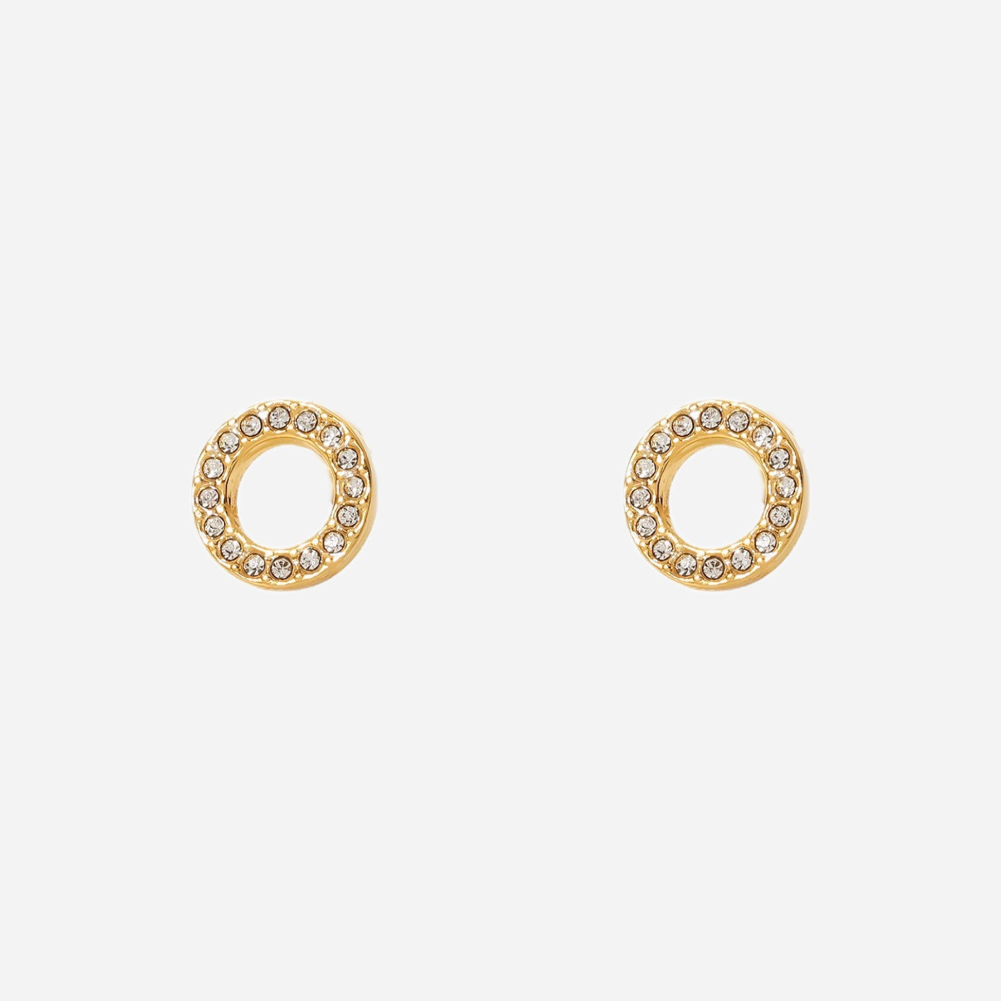 Gold Resin CZstud clip-on earrings by SOMIY – pain-free non-pierced jewelry for everyday wear