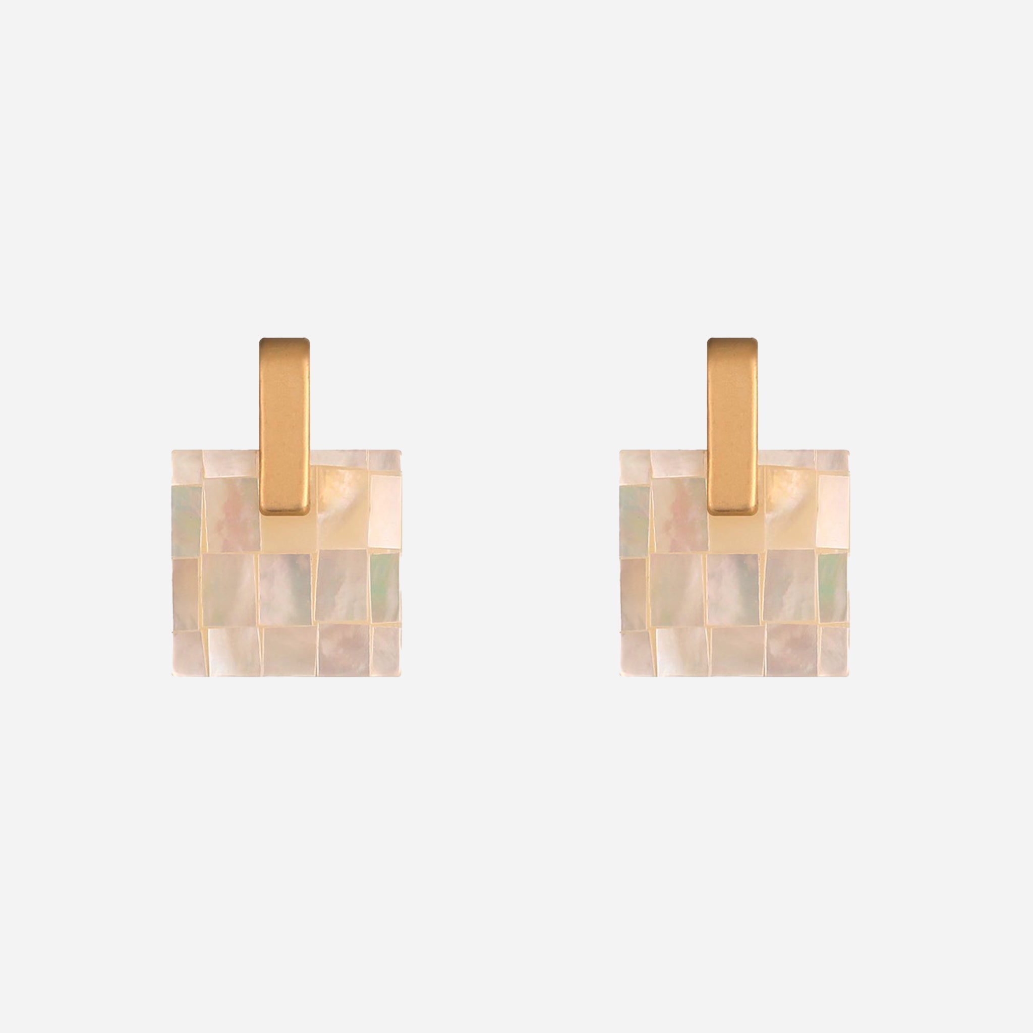 Gold Pearl Resinstud clip-on earrings by SOMIY – pain-free non-pierced jewelry for everyday wear