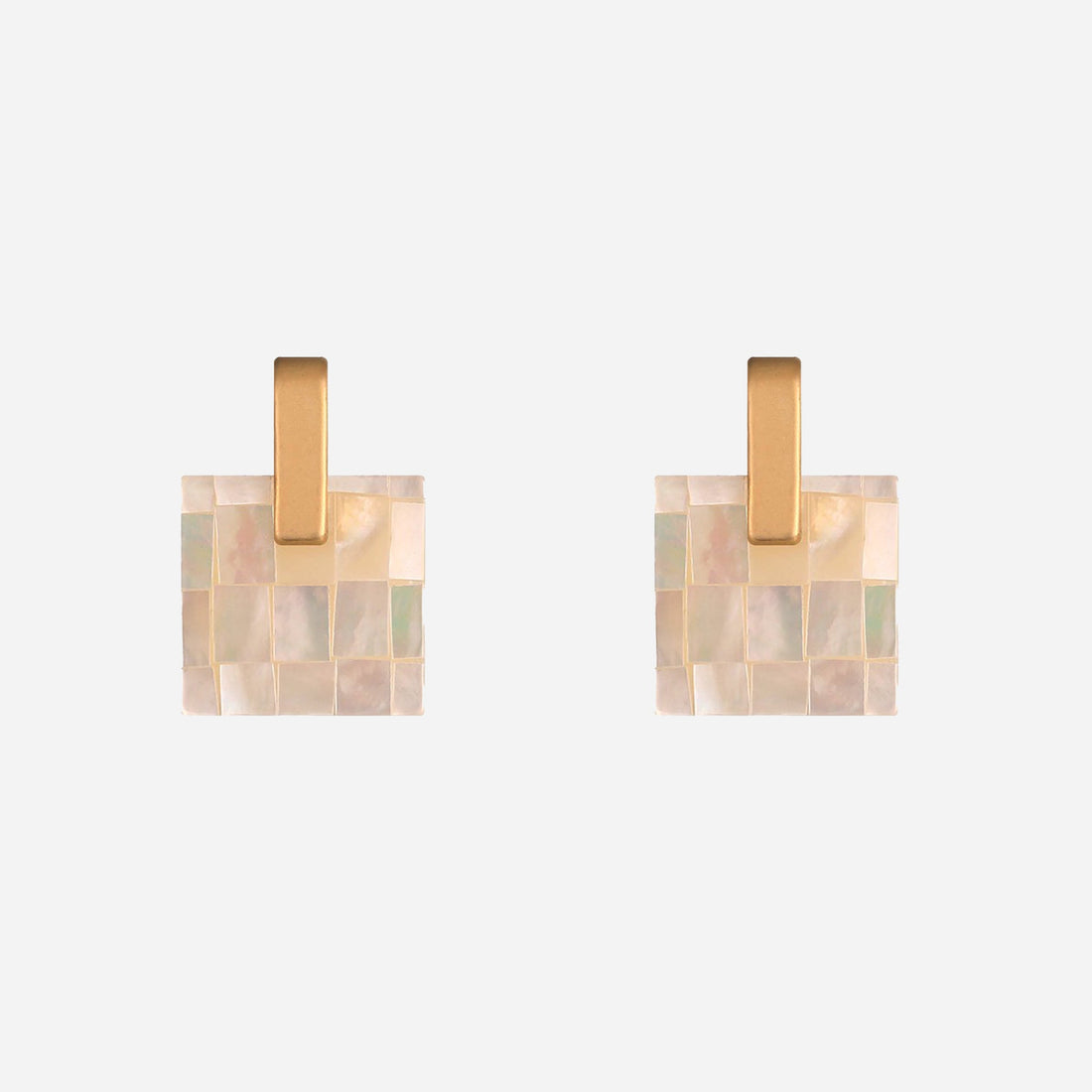 Gold Pearl Resinstud clip-on earrings by SOMIY – pain-free non-pierced jewelry for everyday wear