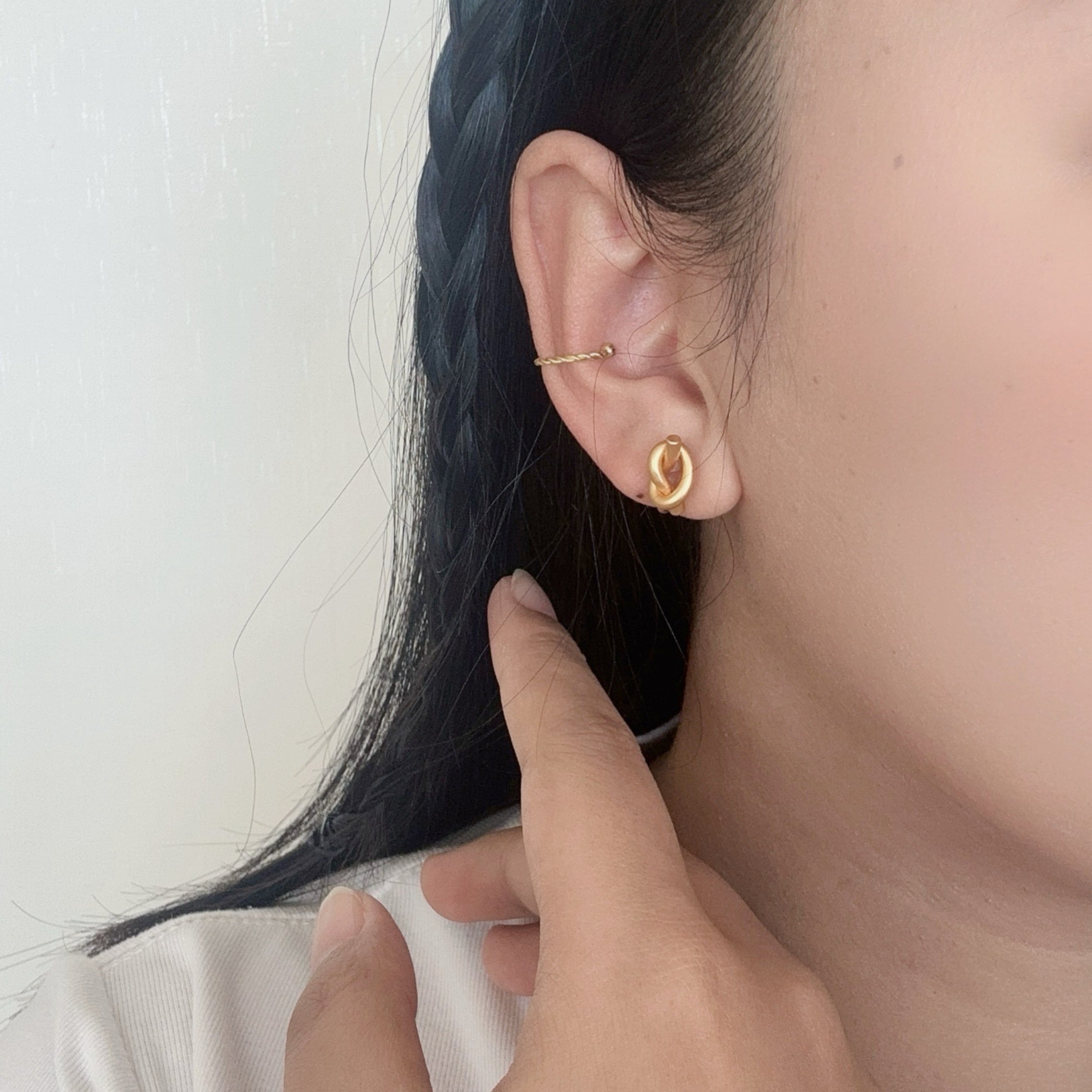 Rocky Clip-On Stud Earrings - Gold