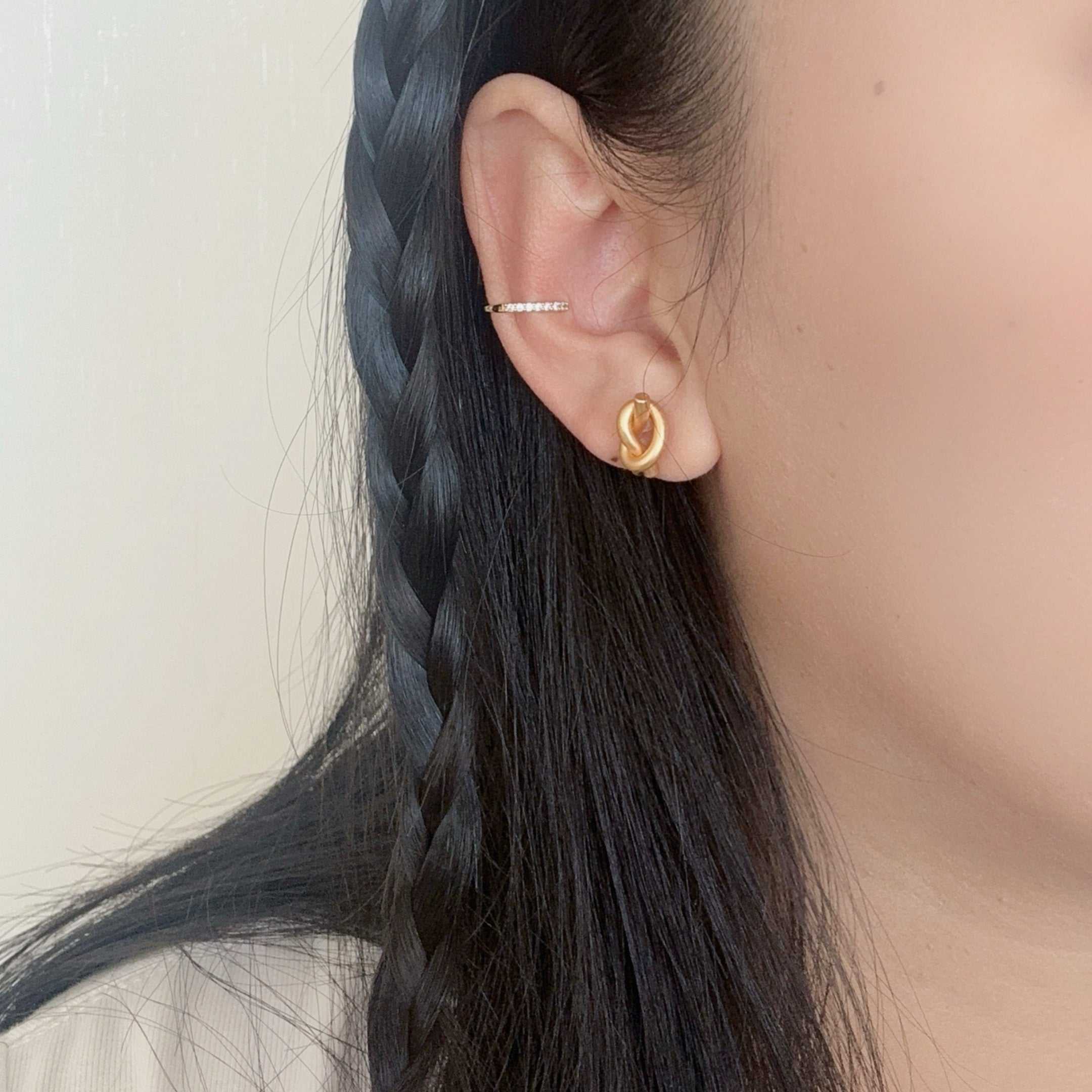 Rocky Clip-On Stud Earrings - Gold