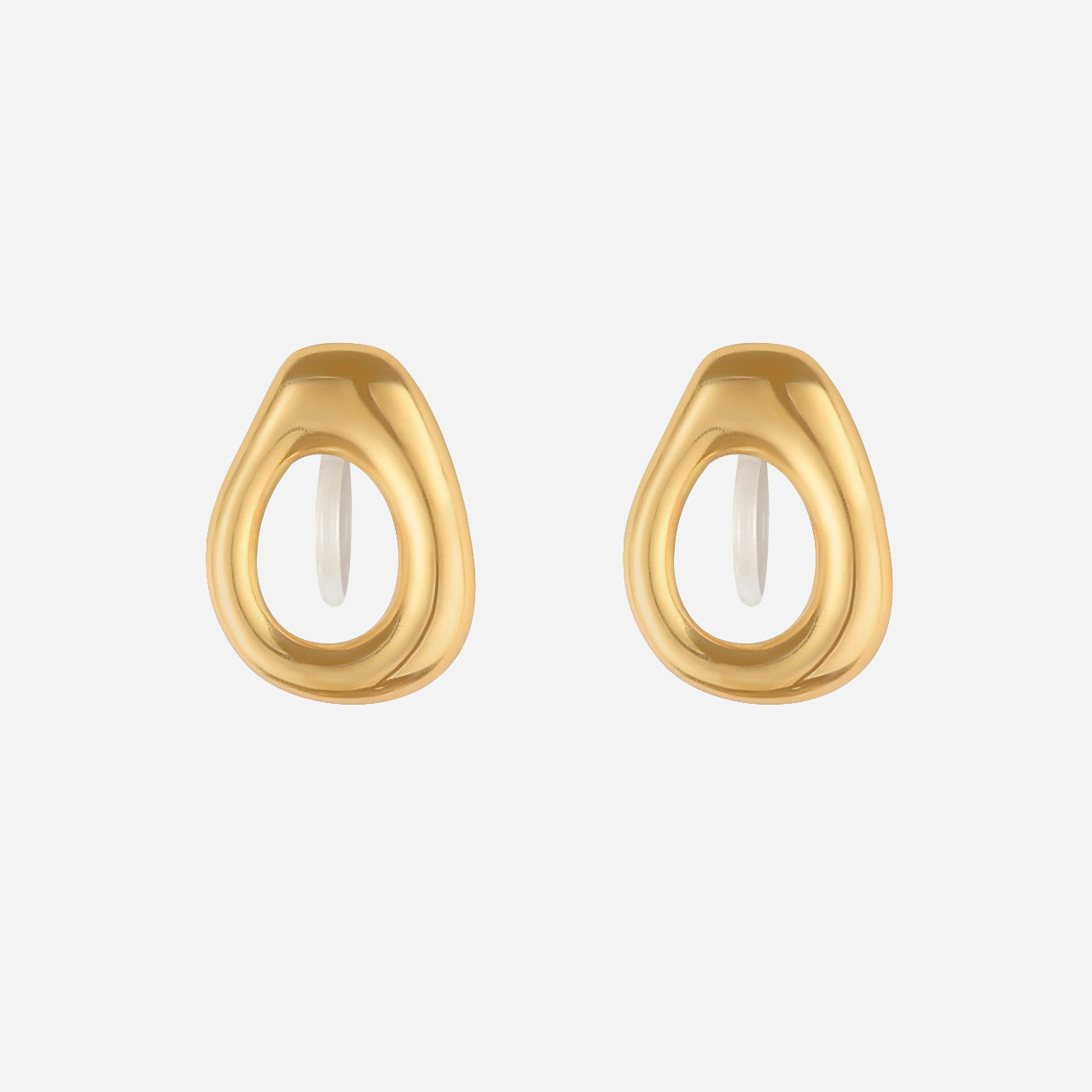 Gold Resinstud clip-on earrings by SOMIY – pain-free non-pierced jewelry for everyday wear