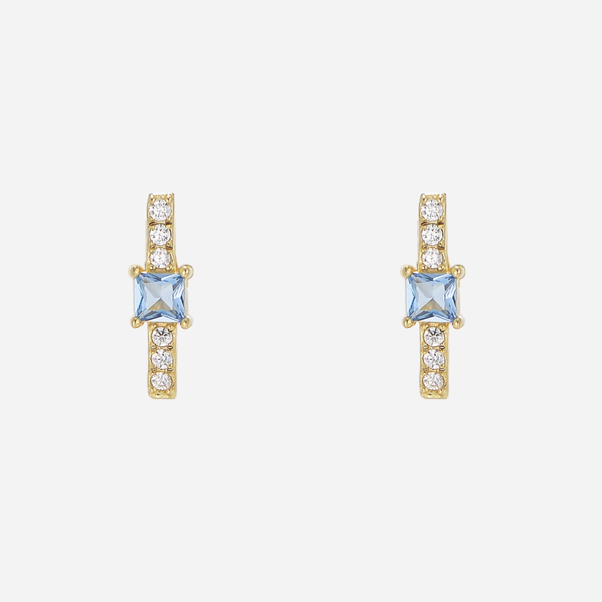 Gold Silver Resin CZstud clip-on earrings by SOMIY – pain-free non-pierced jewelry for everyday wear