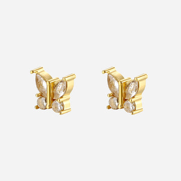 Gold Resin CZstud clip-on earrings by SOMIY – pain-free non-pierced jewelry for everyday wear