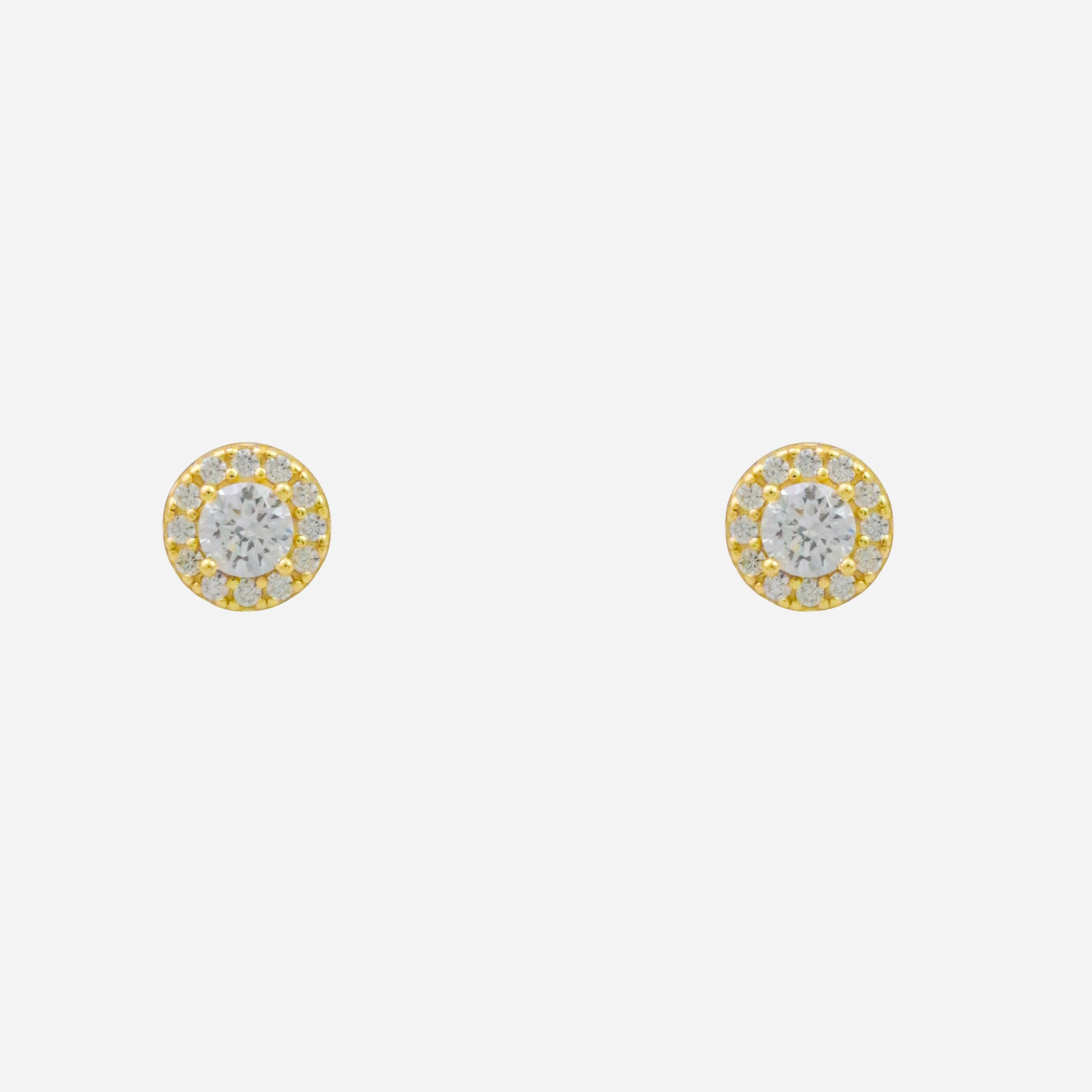 Gold Resin CZstud clip-on earrings by SOMIY – pain-free non-pierced jewelry for everyday wear