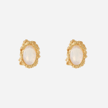 Gold Pearl Resin Crystalstud clip-on earrings by SOMIY – pain-free non-pierced jewelry for everyday wear