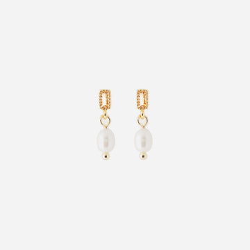 Gold Pearl Resinstud clip-on earrings by SOMIY – pain-free non-pierced jewelry for everyday wear