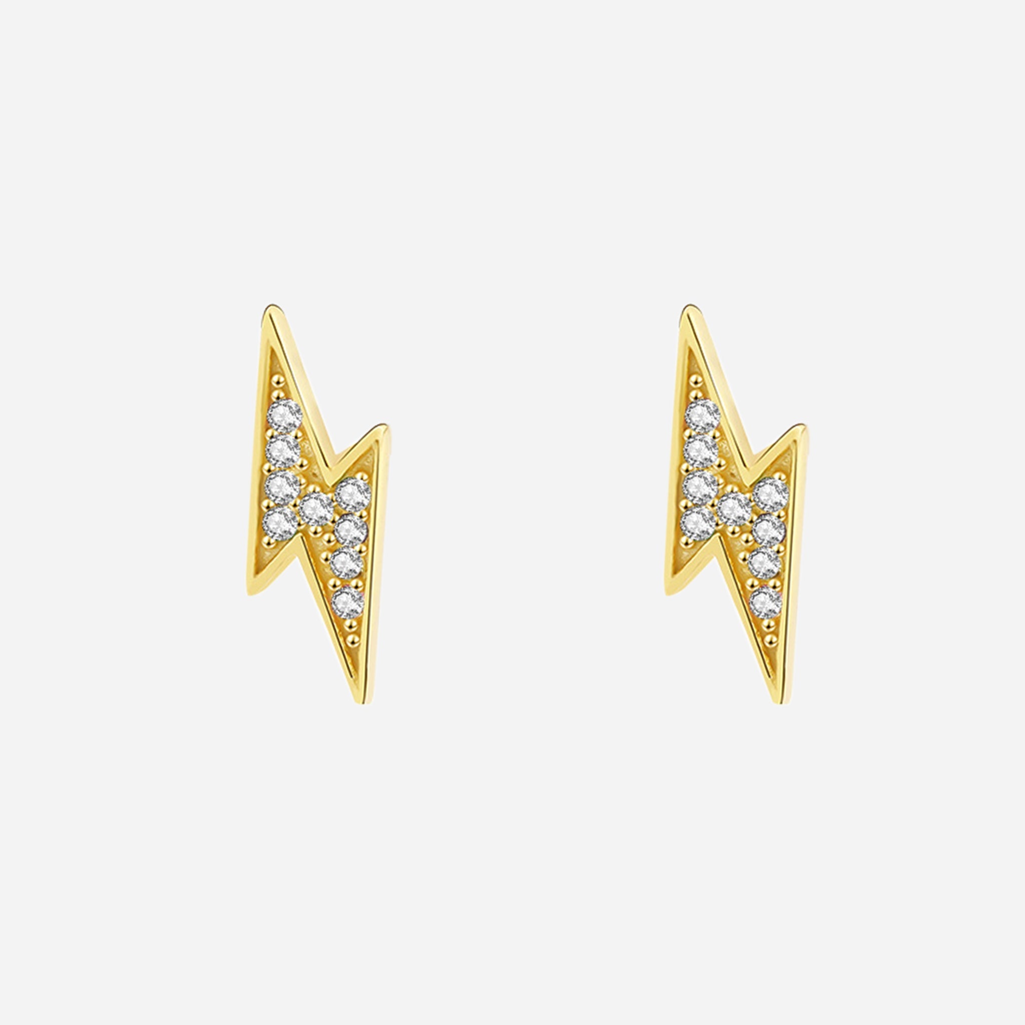 Gold Resin CZstud clip-on earrings by SOMIY – pain-free non-pierced jewelry for everyday wear