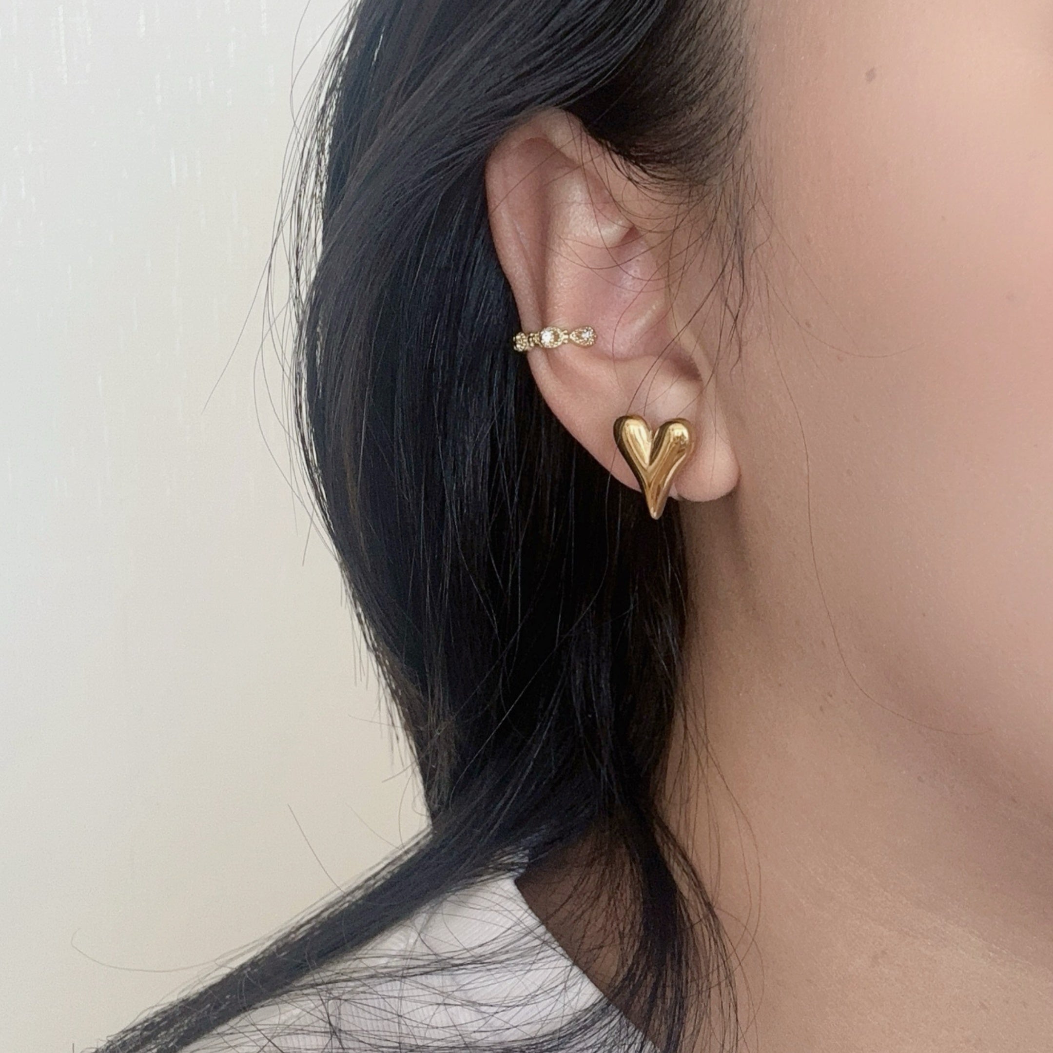 Heart Clip-On Stud Earrings