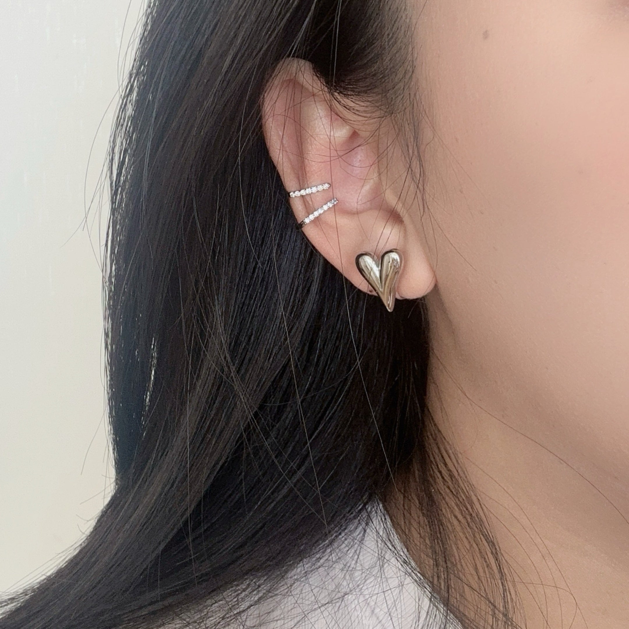 Heart Clip-On Stud Earrings