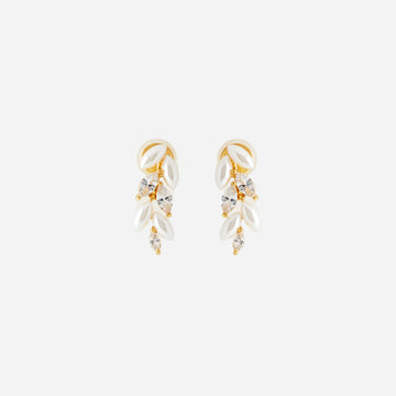 Gold Silver Pearl CZstud clip-on earrings by SOMIY – pain-free non-pierced jewelry for everyday wear
