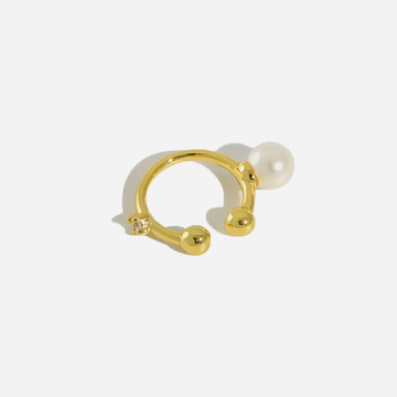 Gold Silver Pearl CZear cuff by SOMIY – modern non-pierced jewelry for all-day comfort