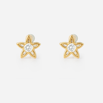 Mini Star CZ Clip-On Stud Earrings in gold by SOMIY