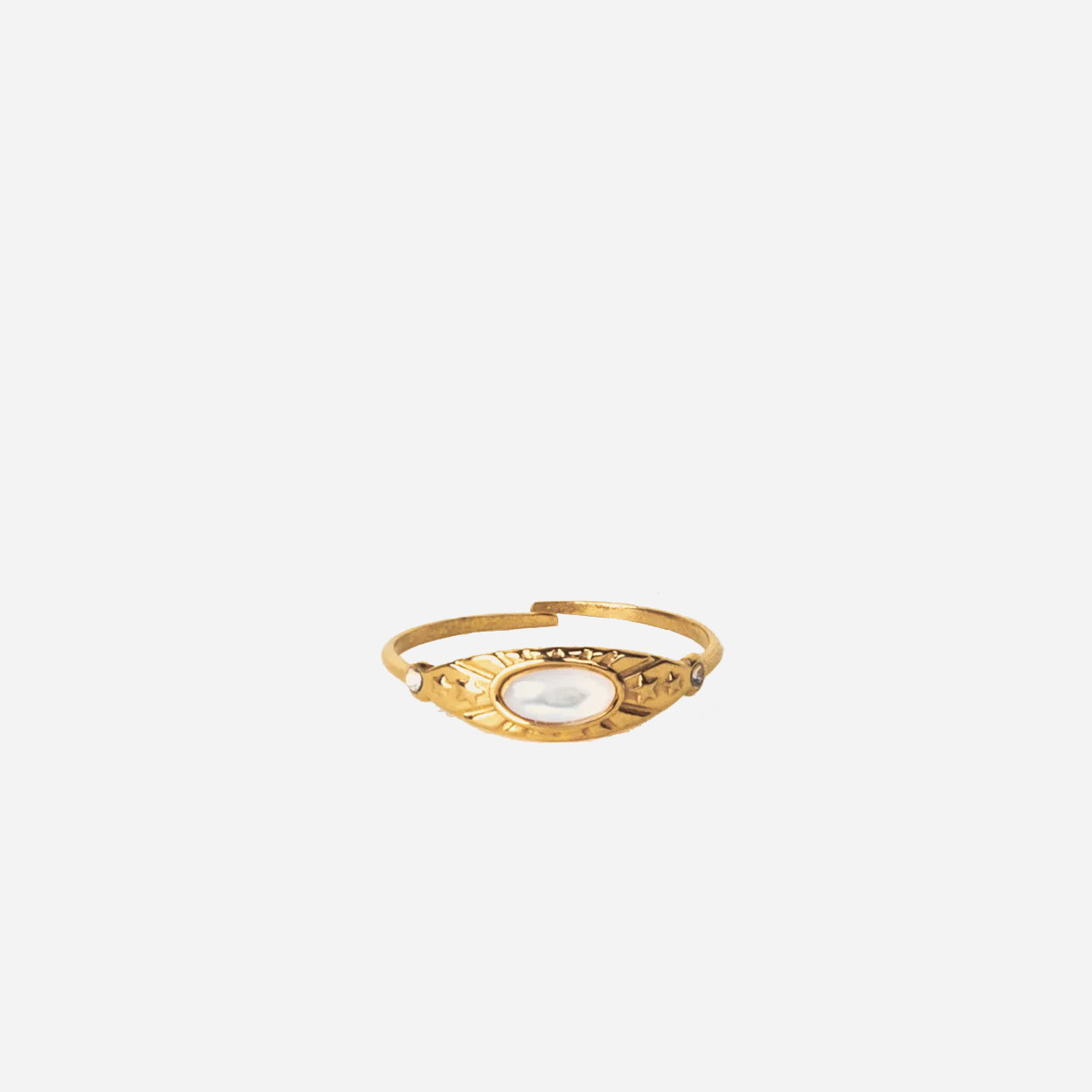 Gold Pearladjustable ring by SOMIY – elegant minimalist jewelry for everyday wear