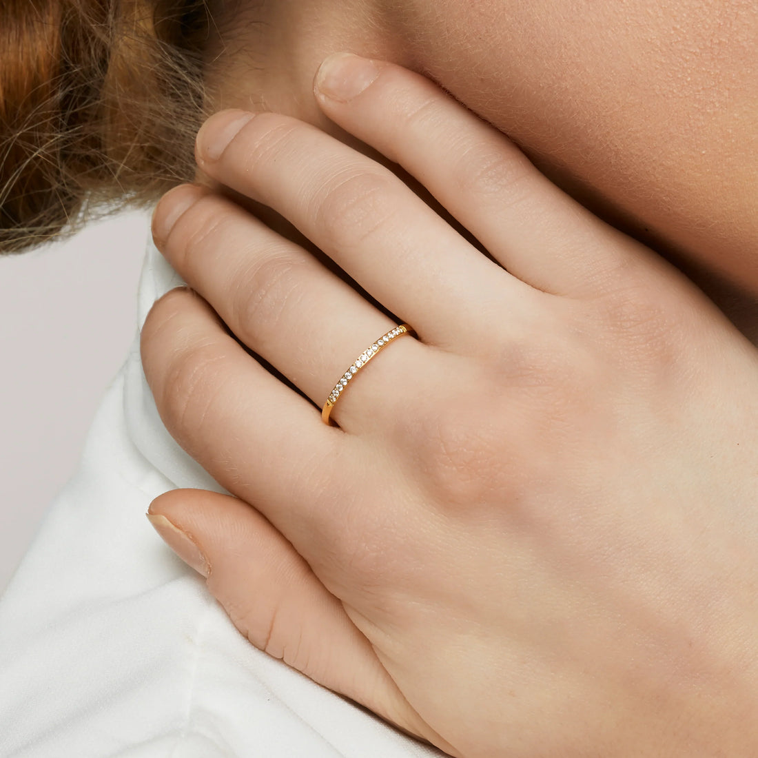 Gold Pave CZadjustable ring by SOMIY – elegant minimalist jewelry for everyday wear