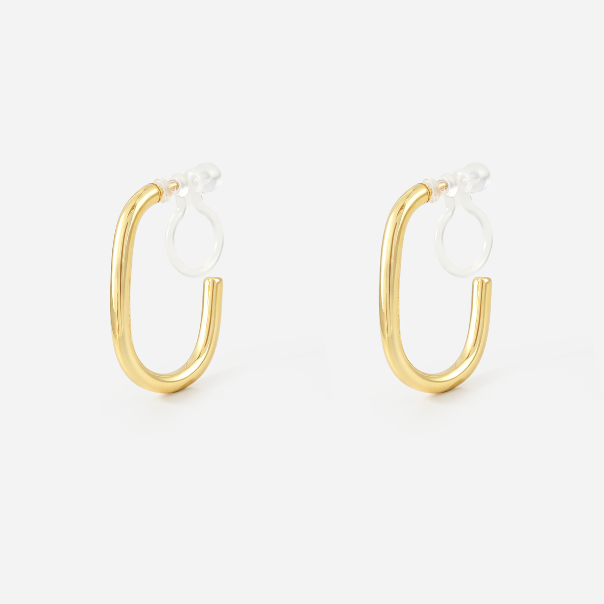 Small Oval Clip-On Hoop Earrings in gold by SOMIY